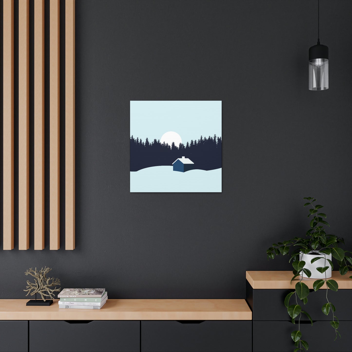 Frosty Morning Forest Minimal Aesthetic Classic Art Canvas Gallery Wraps