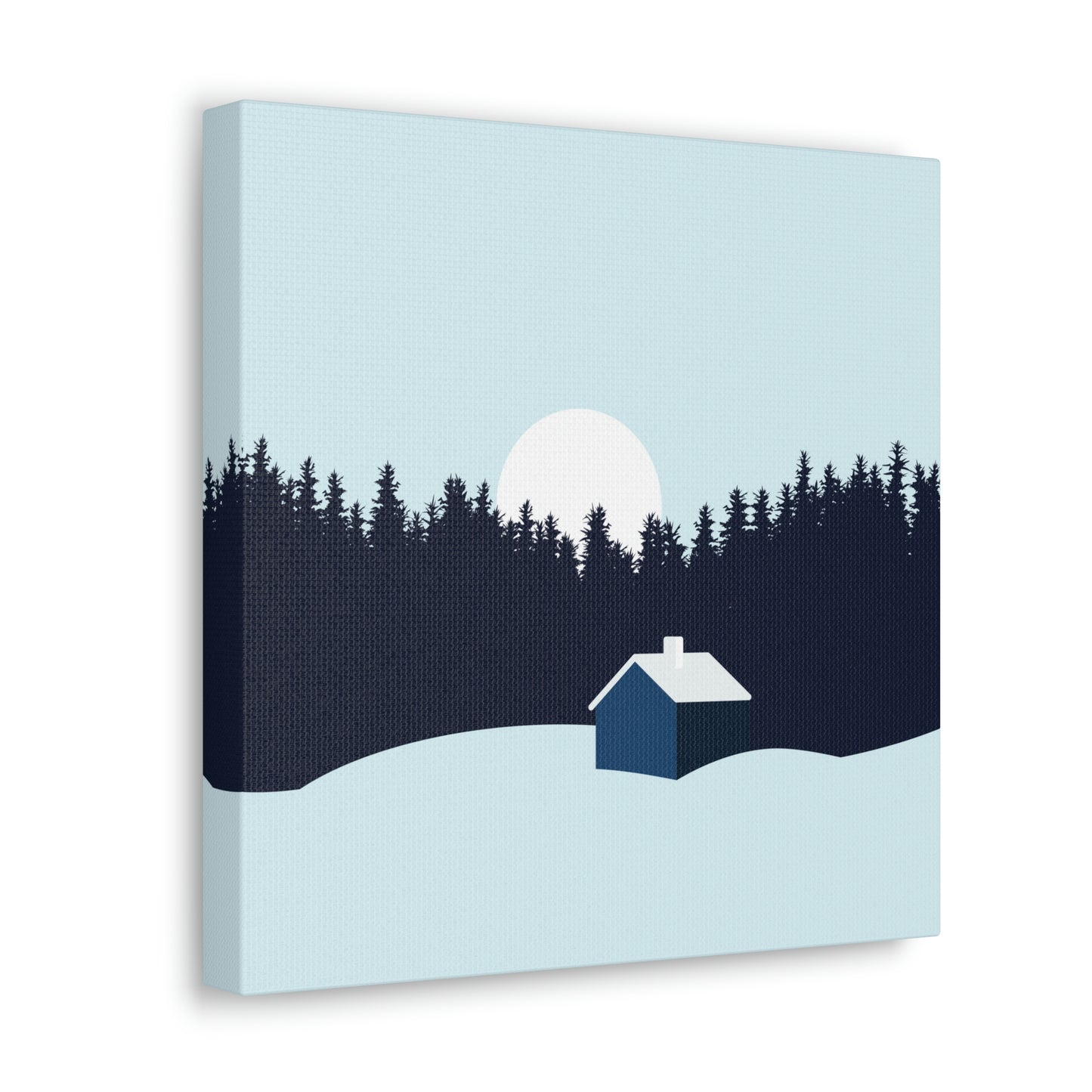 Frosty Morning Forest Minimal Aesthetic Classic Art Canvas Gallery Wraps