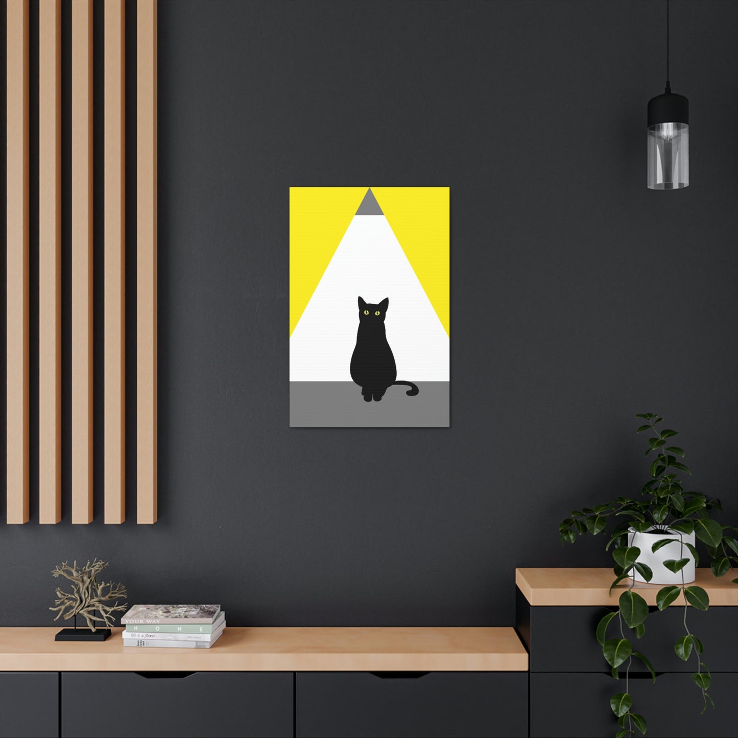 Black Cat Watching Lord of Light Looking At Sunset Classic Art Canvas Gallery Wraps