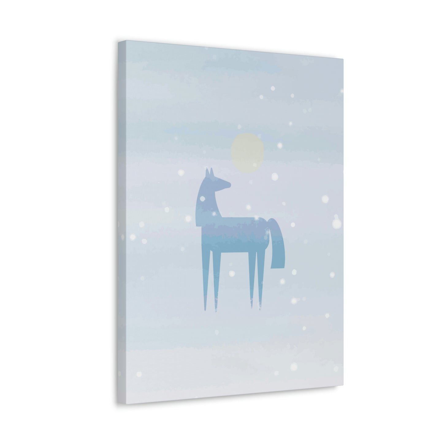 Horse Under the Snow Winter Landscape Art Aesthetic Classic Art Canvas Gallery Wraps