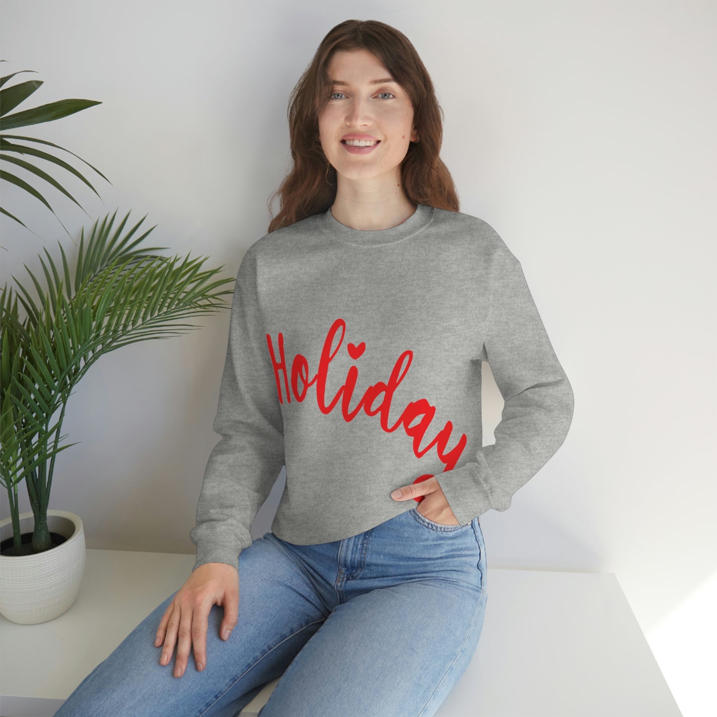 Holidays Red Text Weekend Quotes Unisex Heavy Blend™ Crewneck Sweatshirt