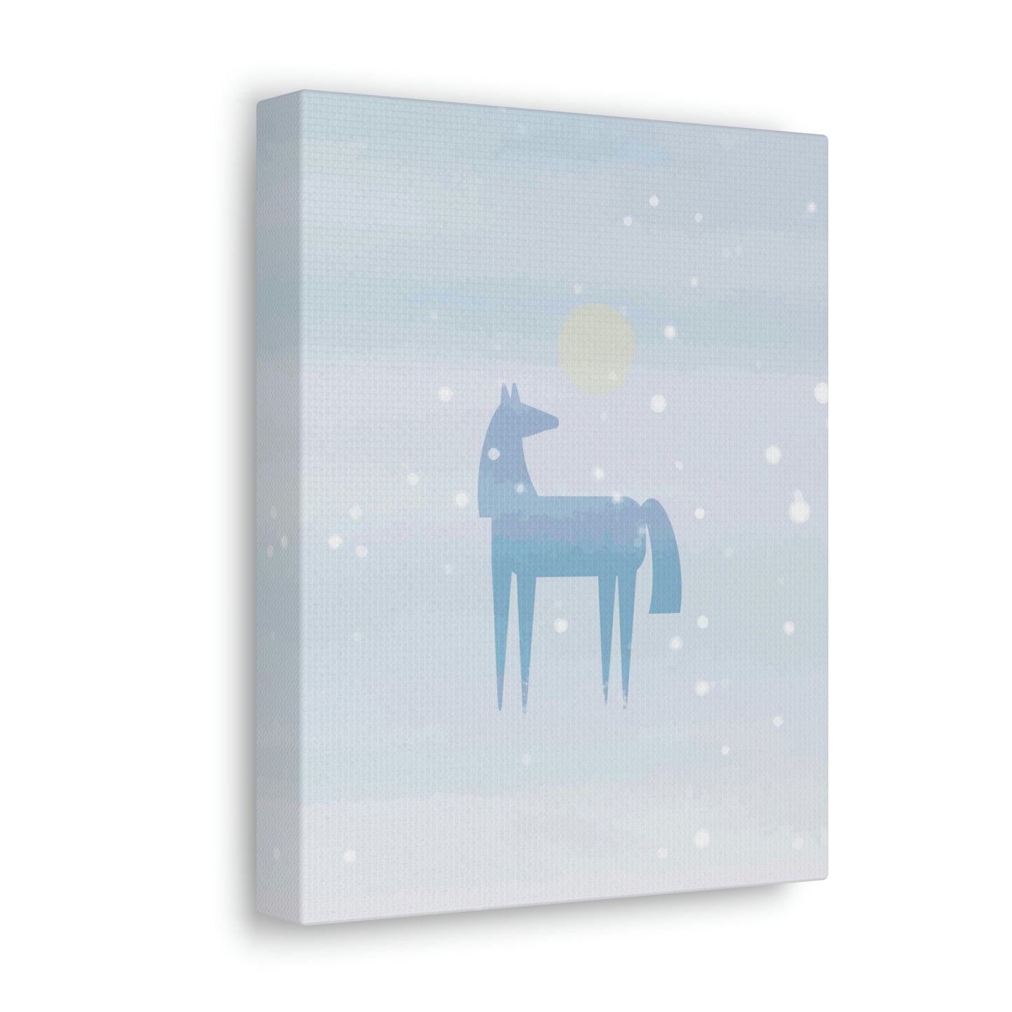 Horse Under the Snow Winter Landscape Art Aesthetic Classic Art Canvas Gallery Wraps