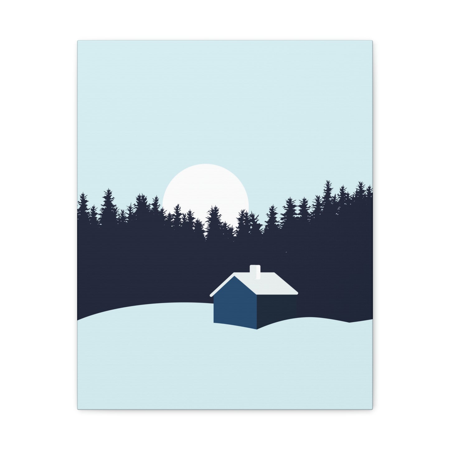 Frosty Morning Forest Minimal Aesthetic Classic Art Canvas Gallery Wraps