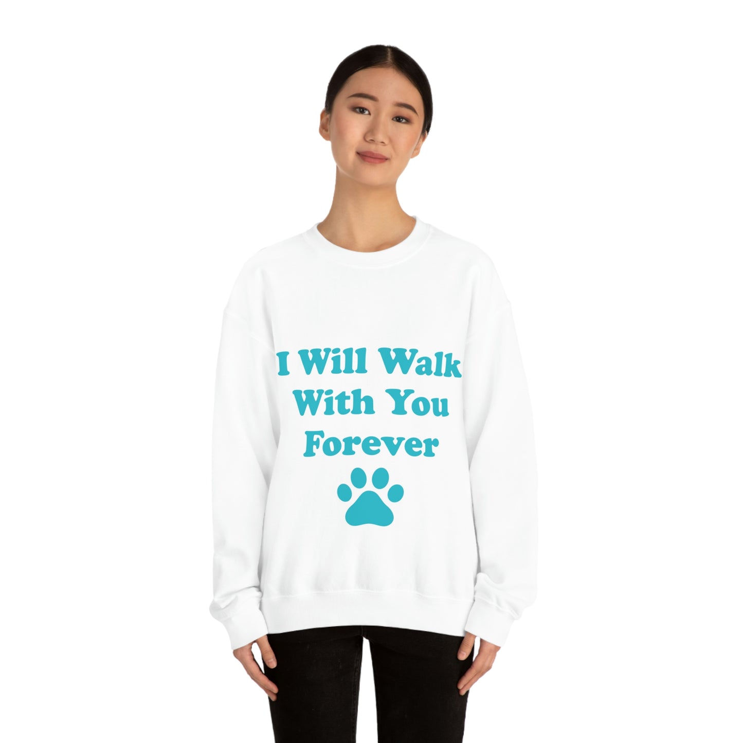 I Will Walk With You Forever Cat Lover Unisex Heavy Blend™ Crewneck Sweatshirt