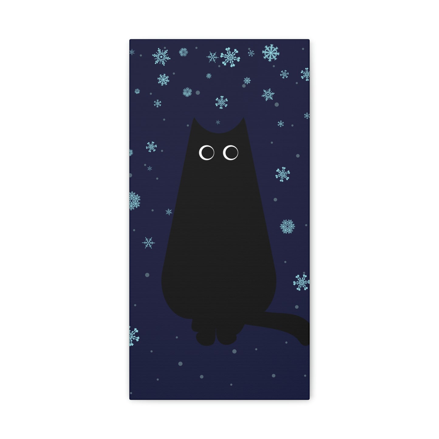 Black Cat Winter Snowflake Anime Art Classic Art Canvas Gallery Wraps