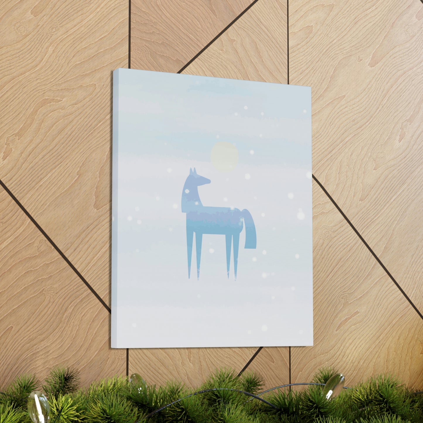 Horse Under the Snow Winter Landscape Art Aesthetic Classic Art Canvas Gallery Wraps