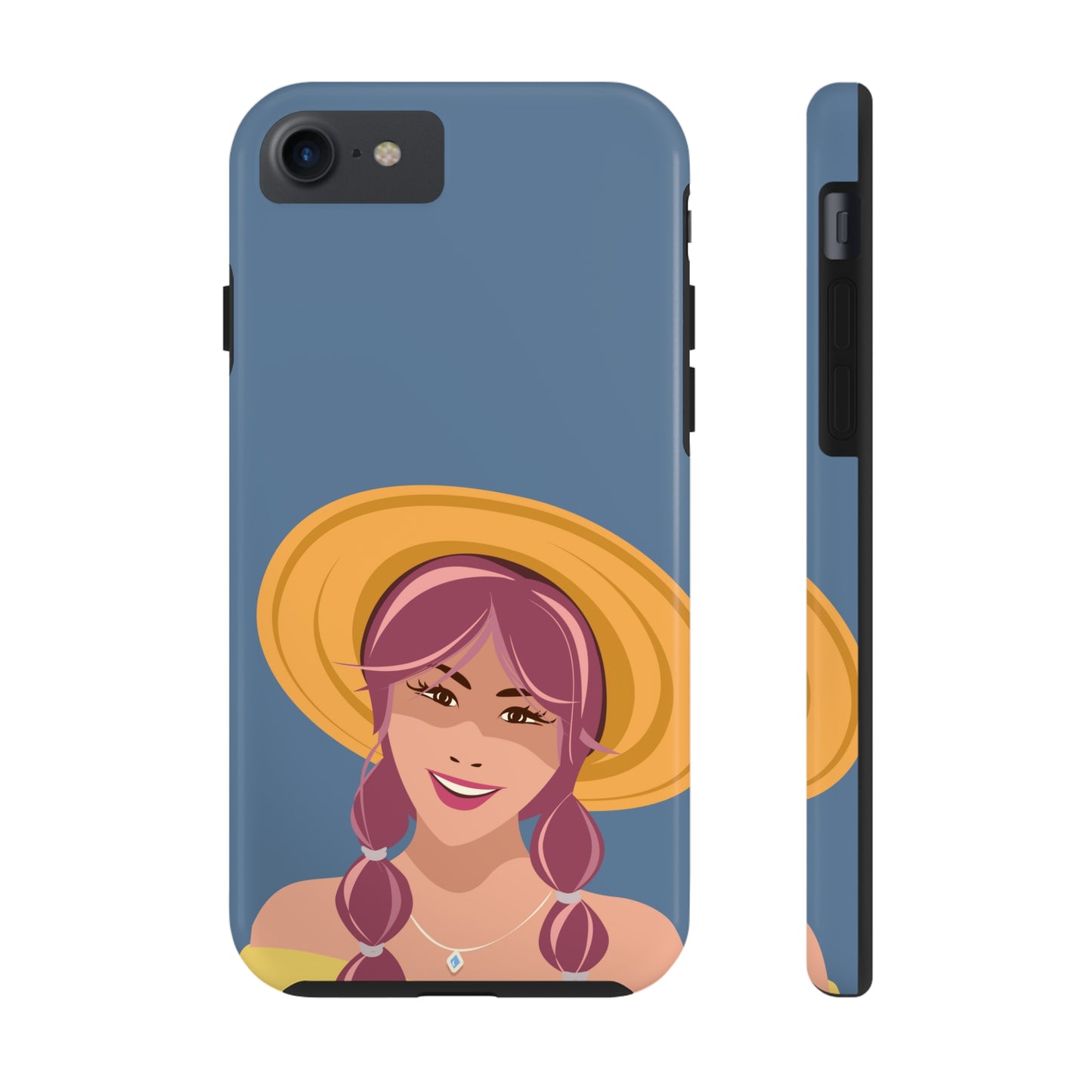 Happy Woman with Rose Hair Aesthetic Art Tough Phone Cases Case-Mate