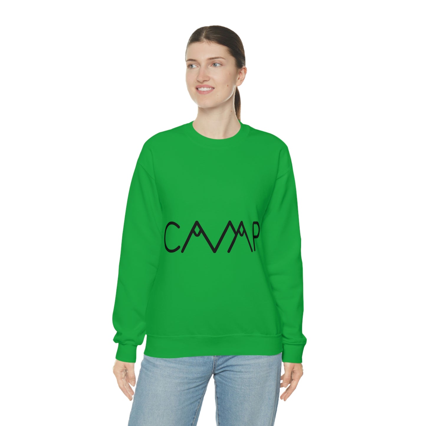 Camping Typography Minimal Art Unisex Heavy Blend™ Crewneck Sweatshirt