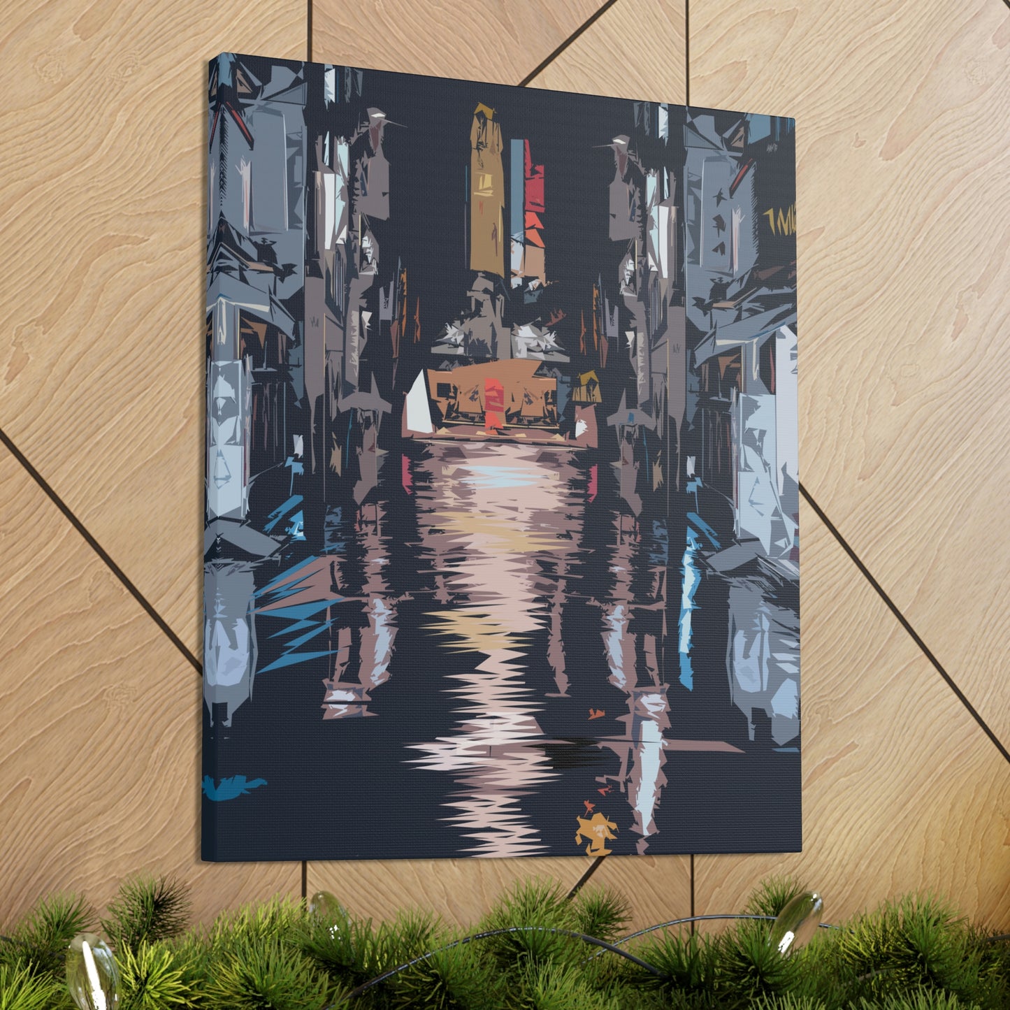 City Night Modern Abstract Classic Art Canvas Gallery Wraps