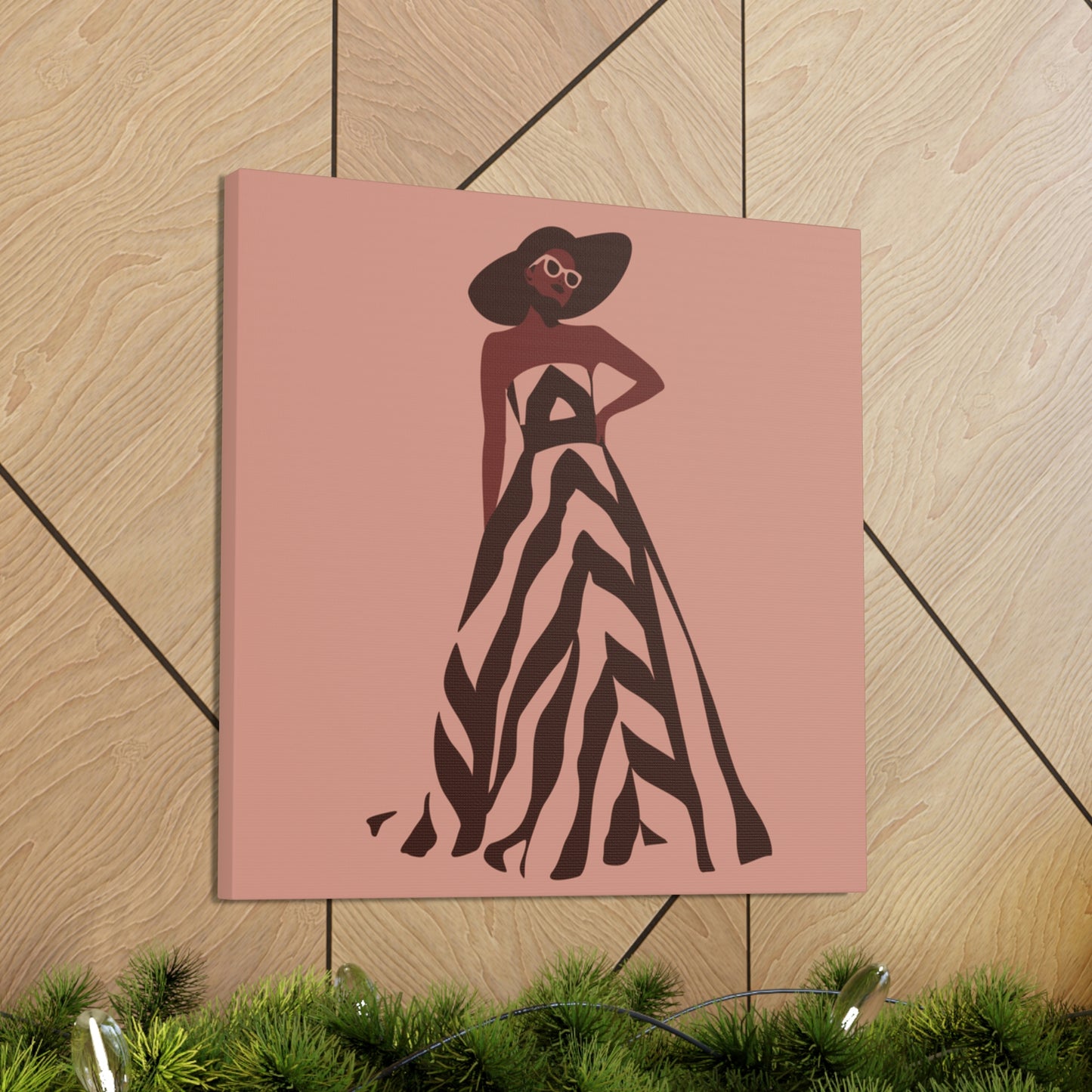 Retro Movies Woman in Dress Vintage Film Lover Classic Art Canvas Gallery Wraps