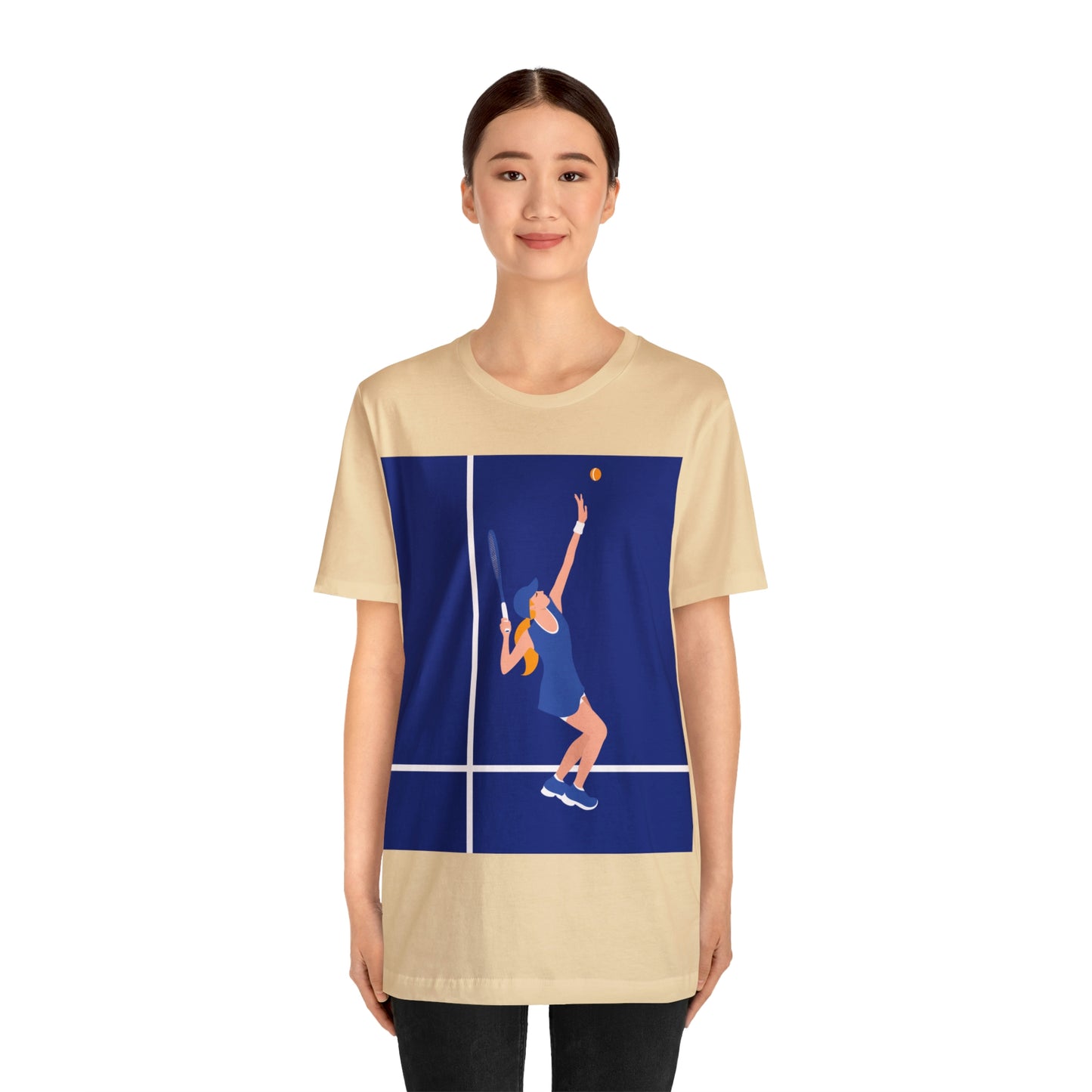 Tennis Player Blue Art Sports Team Unisex Jersey Short Sleeve T-Shirt