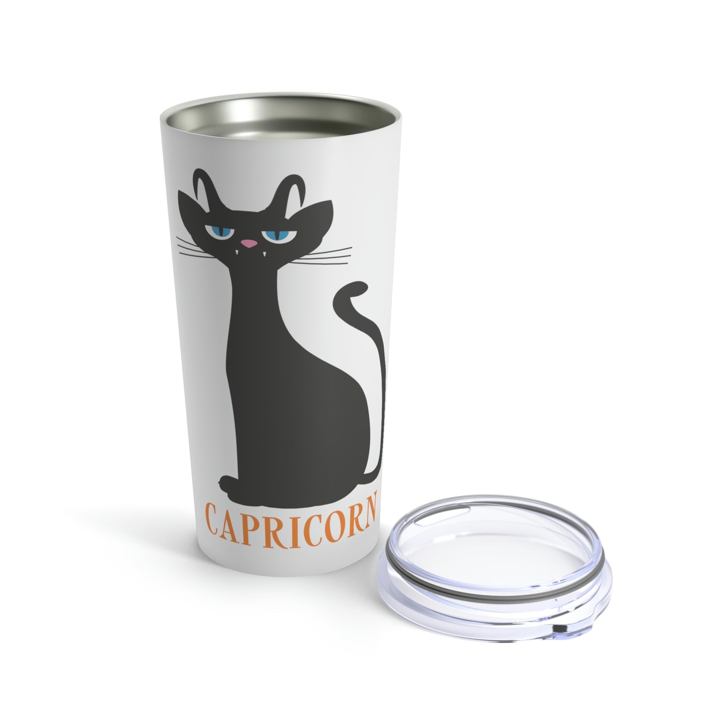 Capricorn Cat Zodiac Sign Stainless Steel Hot or Cold Vacuum Tumbler 20oz