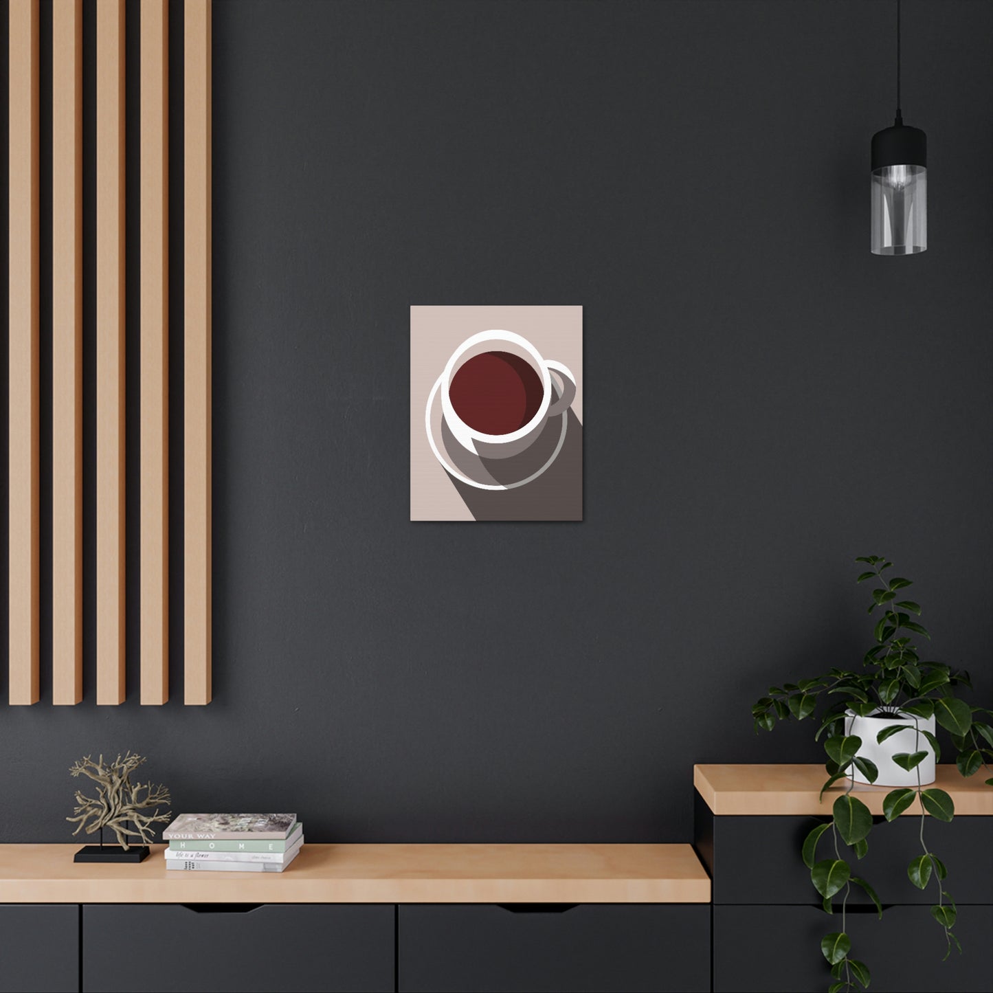 Cup Of Coffee Minimal Art Aesthetic Beige Aesthetic Classic Art Canvas Gallery Wraps