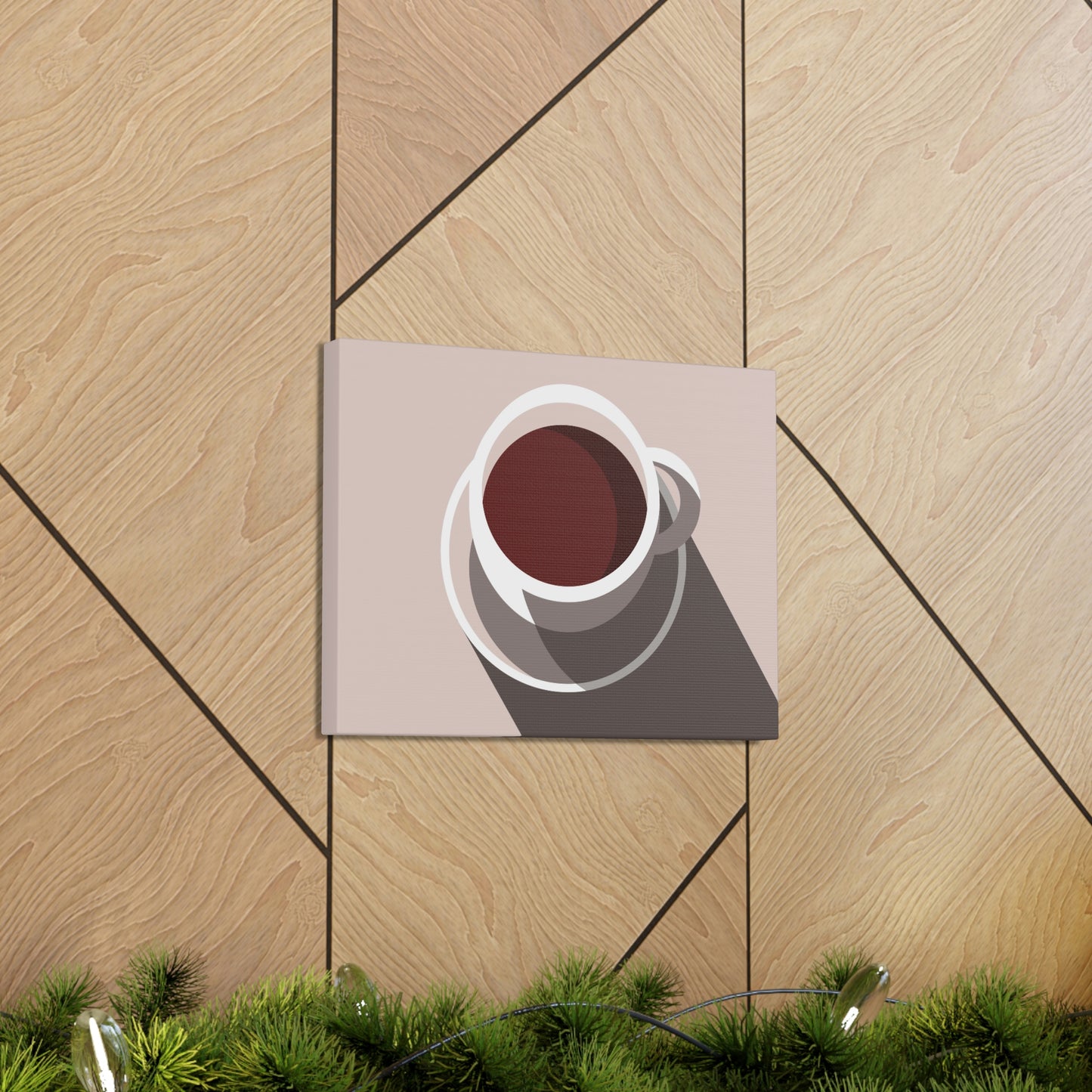 Cup Of Coffee Minimal Art Aesthetic Beige Aesthetic Classic Art Canvas Gallery Wraps