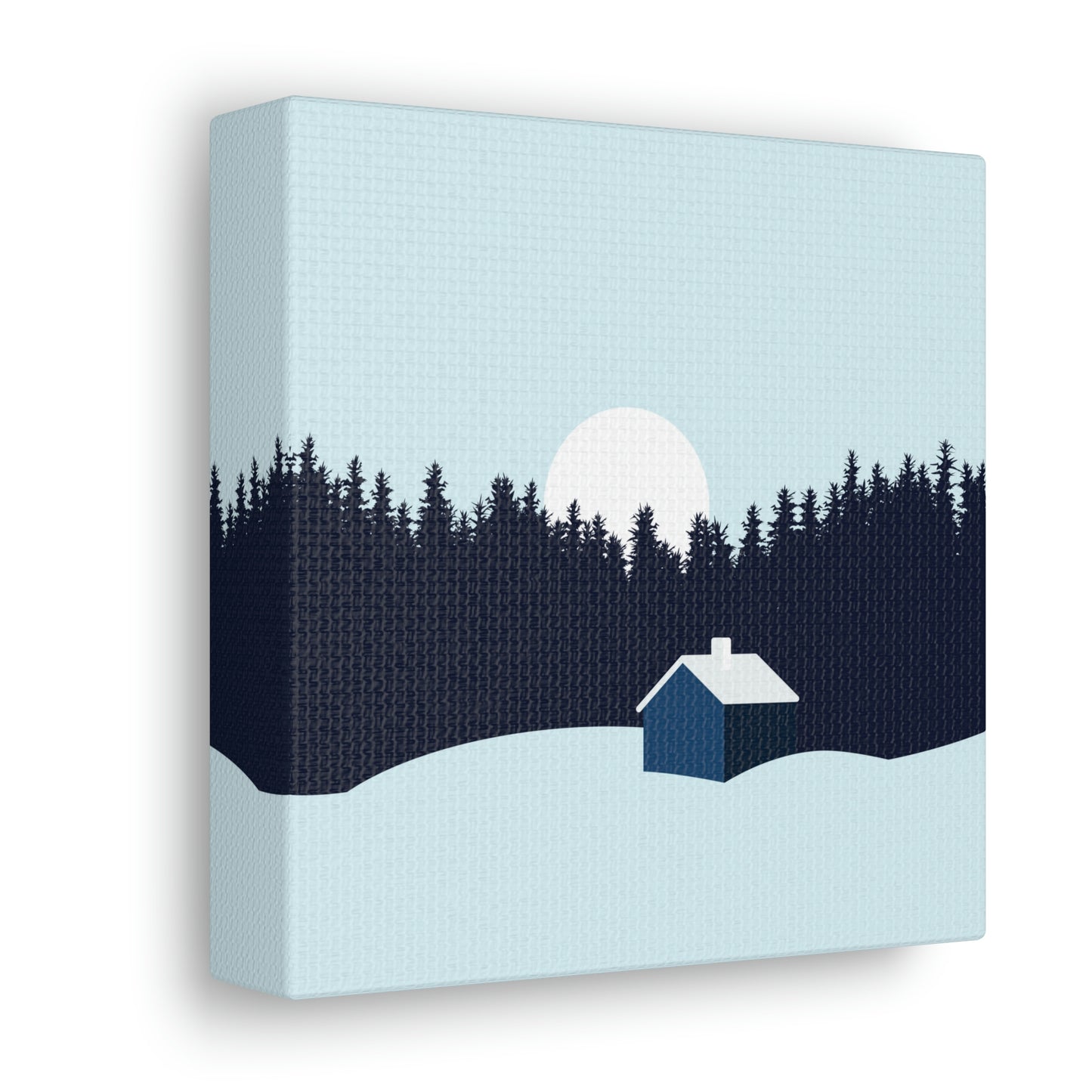 Frosty Morning Forest Minimal Aesthetic Classic Art Canvas Gallery Wraps