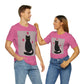 Black Cat with Heart Love Unisex Jersey Short Sleeve T-Shirt