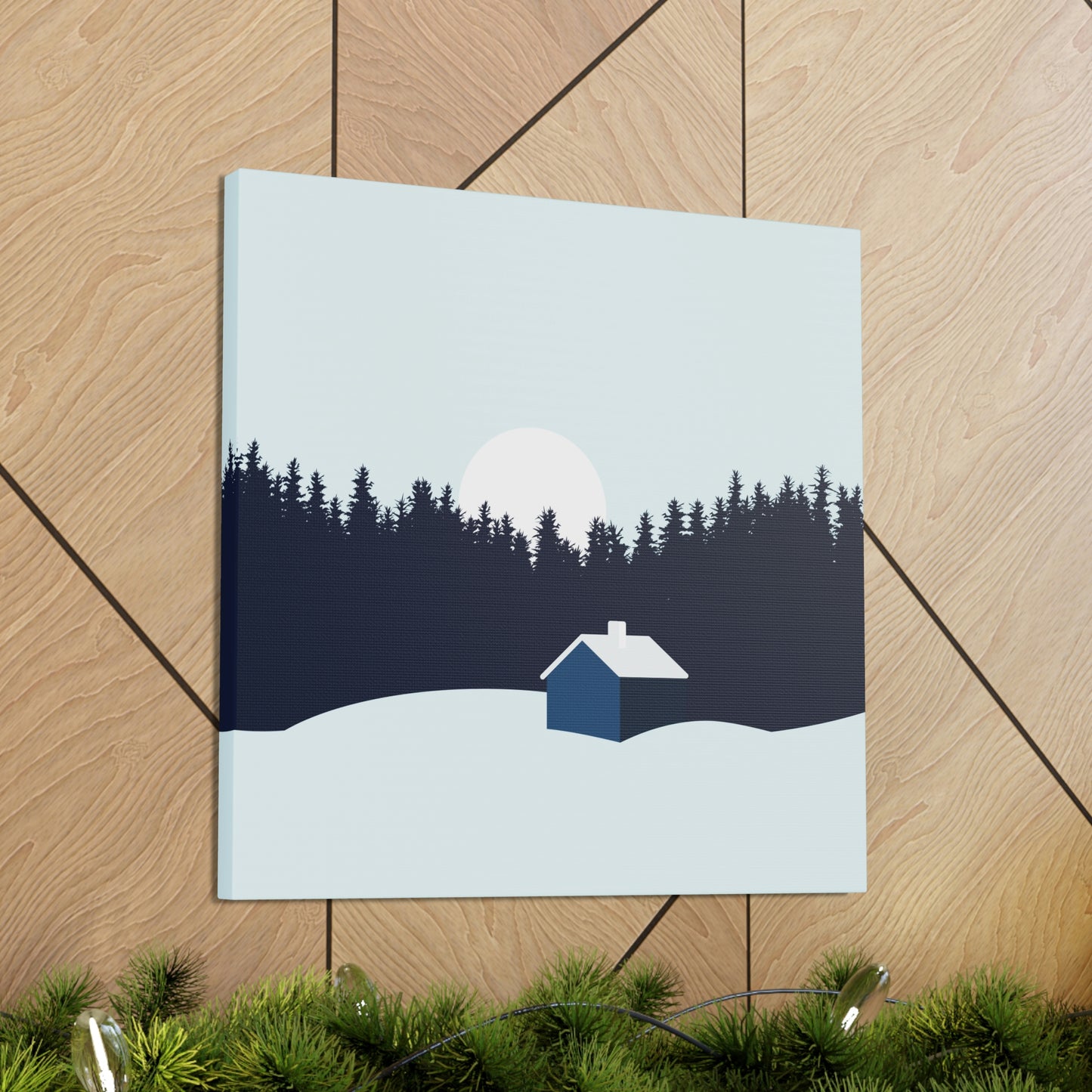 Frosty Morning Forest Minimal Aesthetic Classic Art Canvas Gallery Wraps