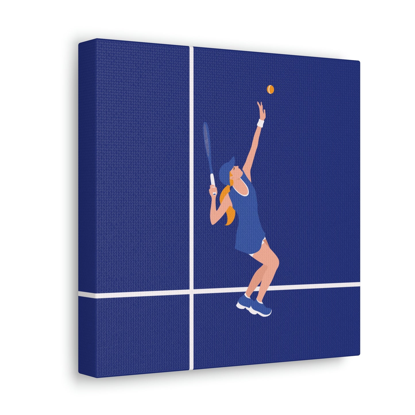 Tennis Player Blue Art Sports Team Classic Art Canvas Gallery Wraps