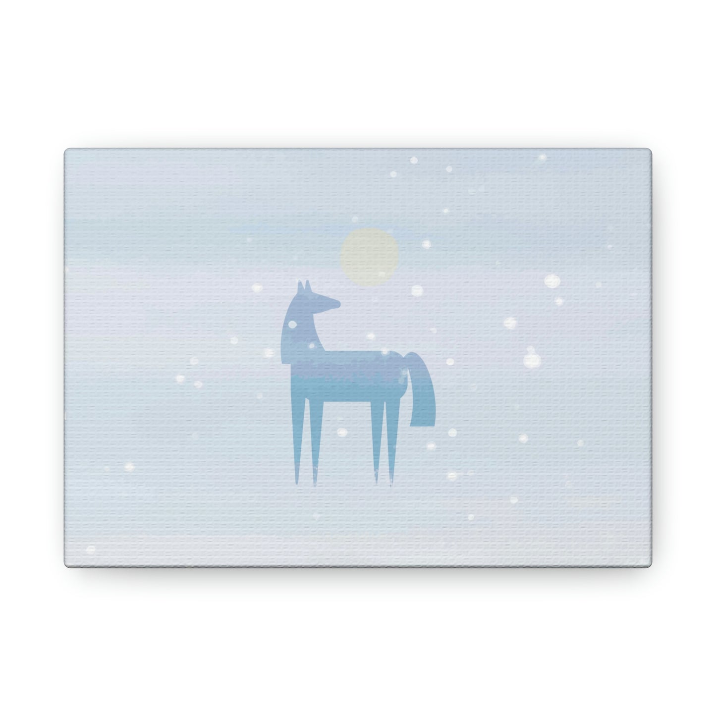 Horse Under the Snow Winter Landscape Art Aesthetic Classic Art Canvas Gallery Wraps