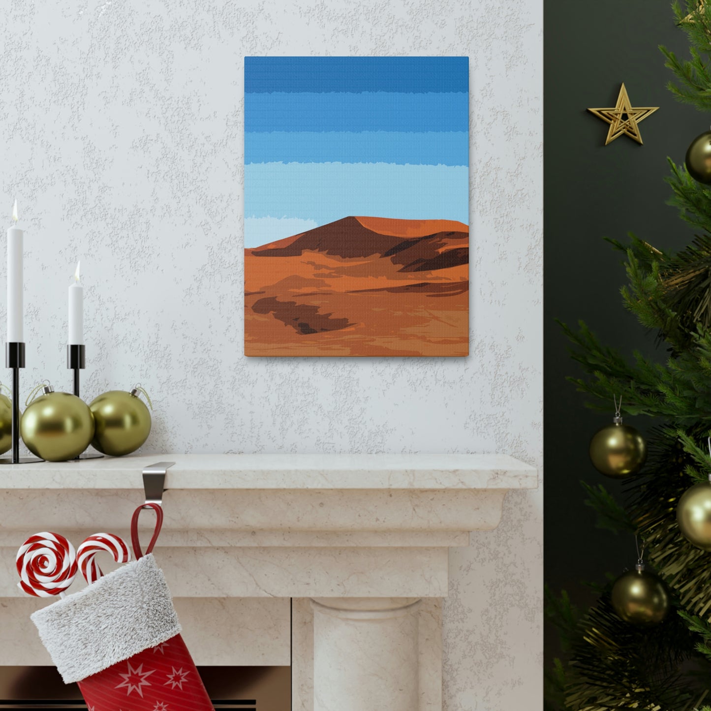 Landscape Desert Orange Sand Abstract Nature Modern Aesthetics Aesthetic Classic Art Canvas Gallery Wraps