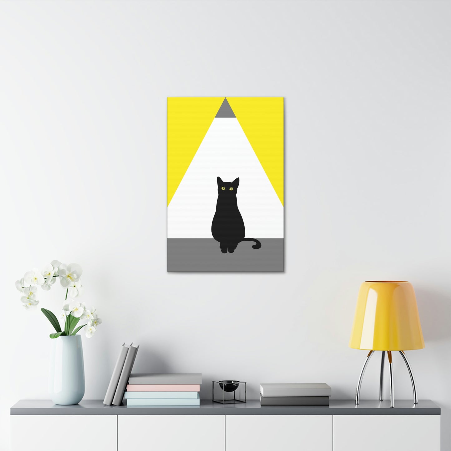 Black Cat Watching Lord of Light Looking At Sunset Classic Art Canvas Gallery Wraps