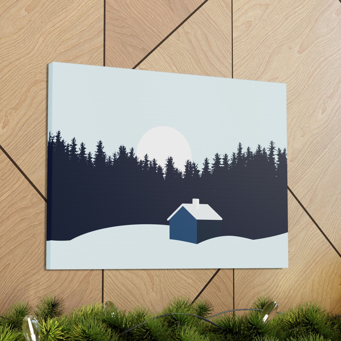 Frosty Morning Forest Minimal Aesthetic Classic Art Canvas Gallery Wraps