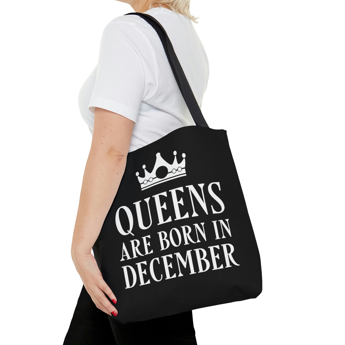 Queens Are Born in December Happy Birthday AOP Tote Bag