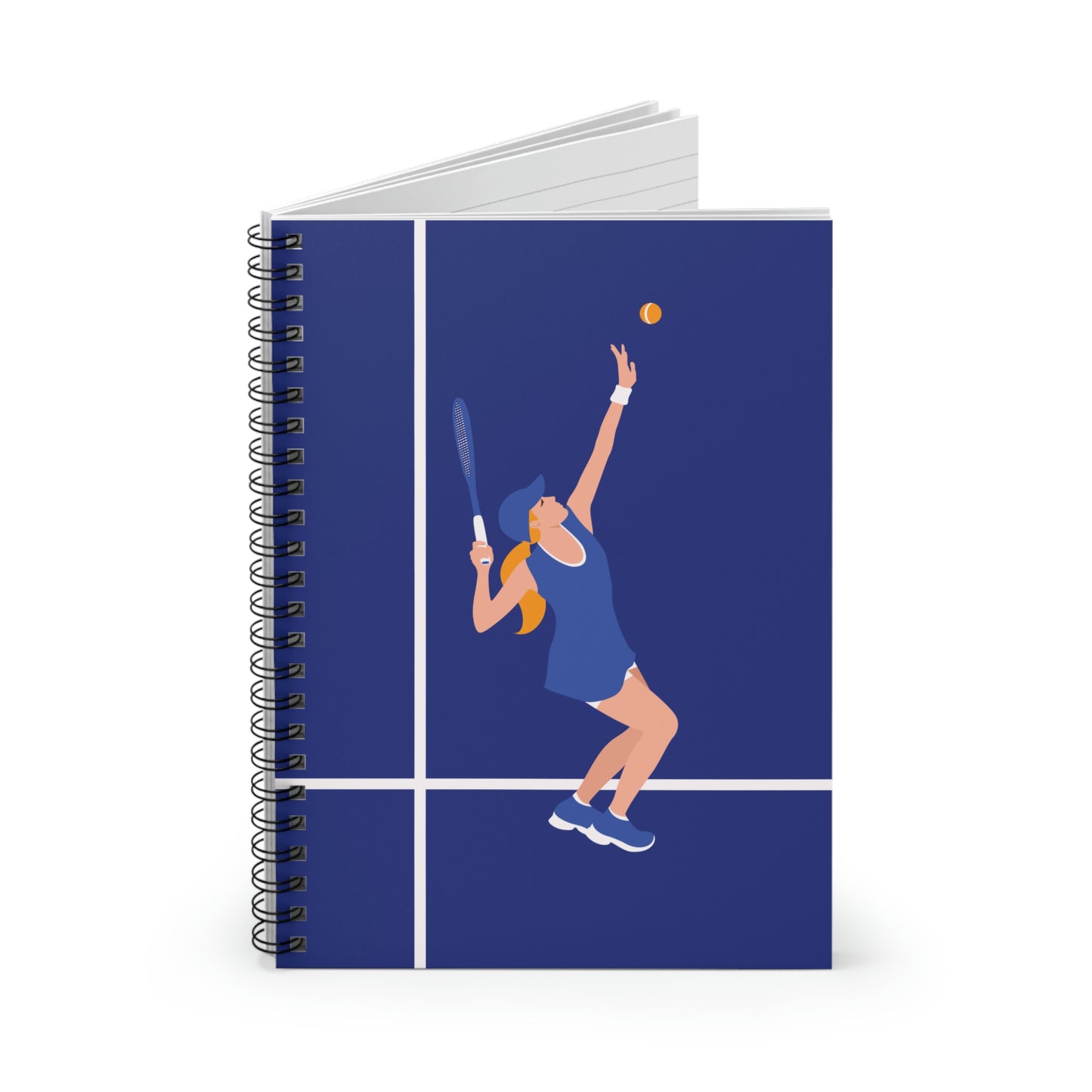 Tennis Player Blue Art Sports Team Spiral Notebook Ruled Line