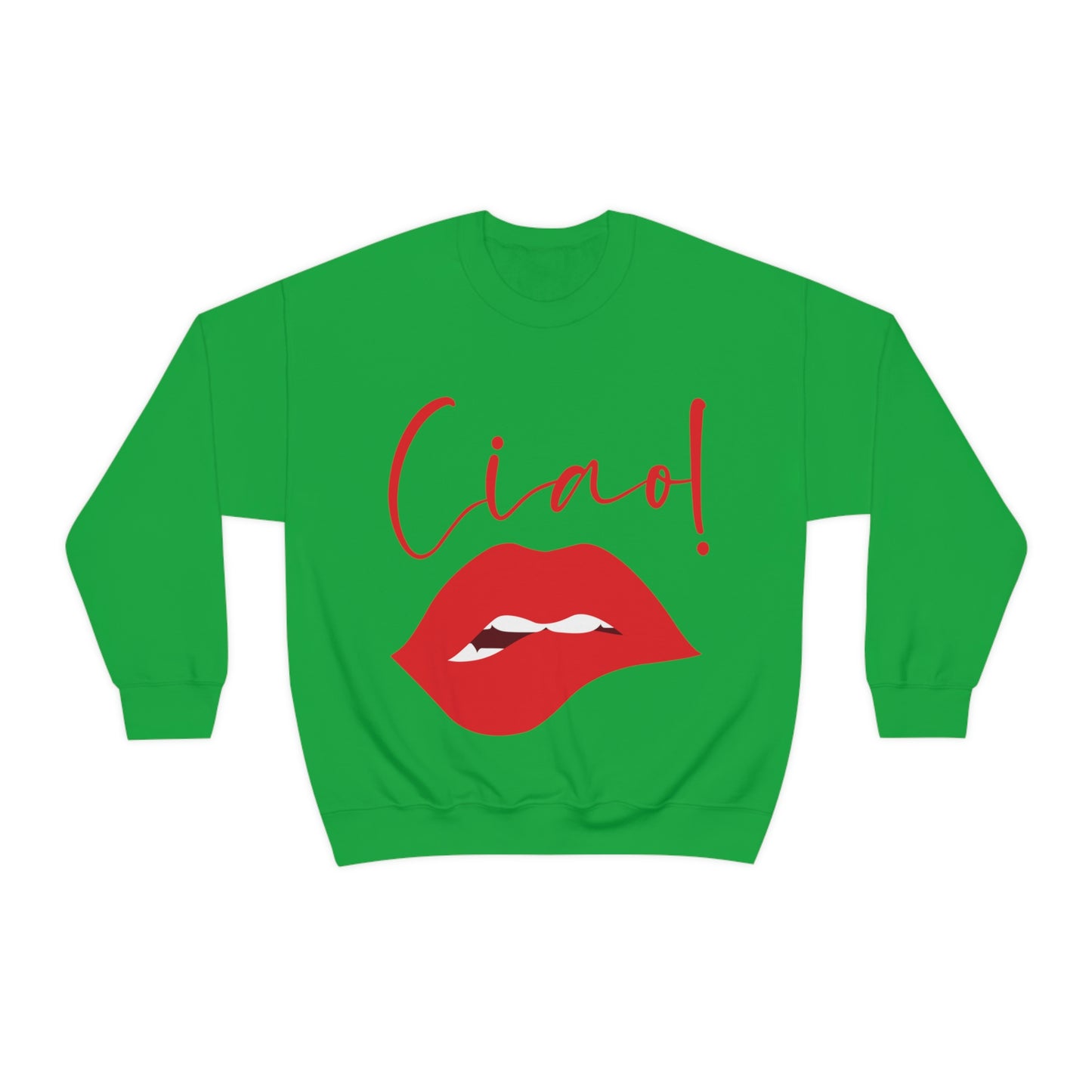 Ciao Hello Goodbye Red Lips Lipstick Unisex Heavy Blend™ Crewneck Sweatshirt