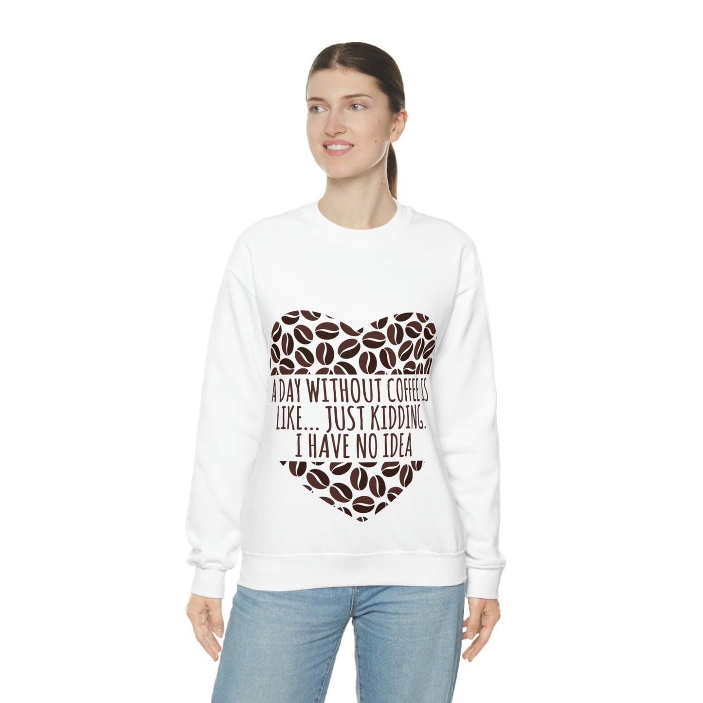 A Day Without Coffee Is Like Addicted Quotes Unisex Heavy Blend™ Crewneck Sweatshirt Ichaku [Perfect Gifts Selection]