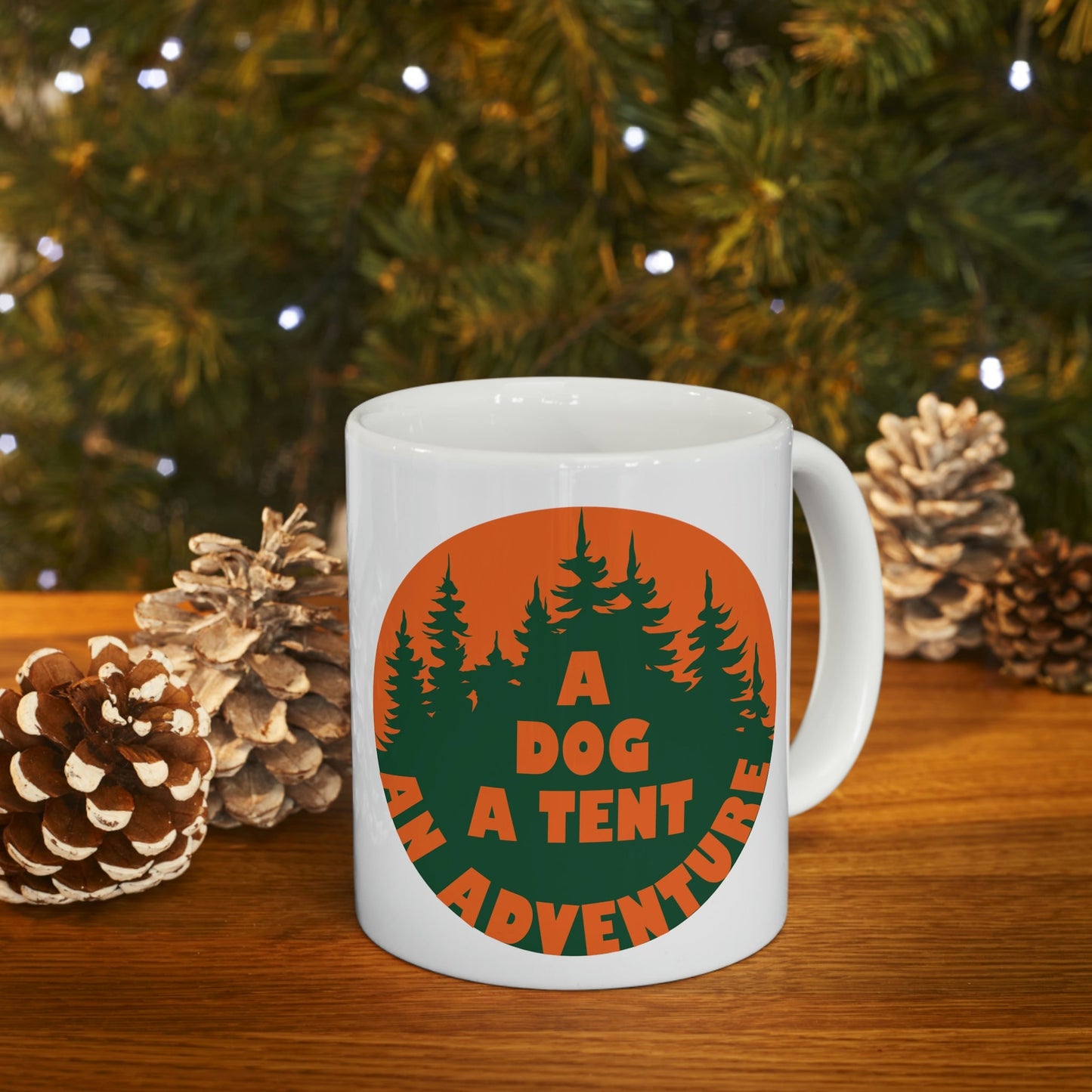 A Dog A Tent an Adventure Time Camping Life Ceramic Mug 11oz Ichaku [Perfect Gifts Selection]