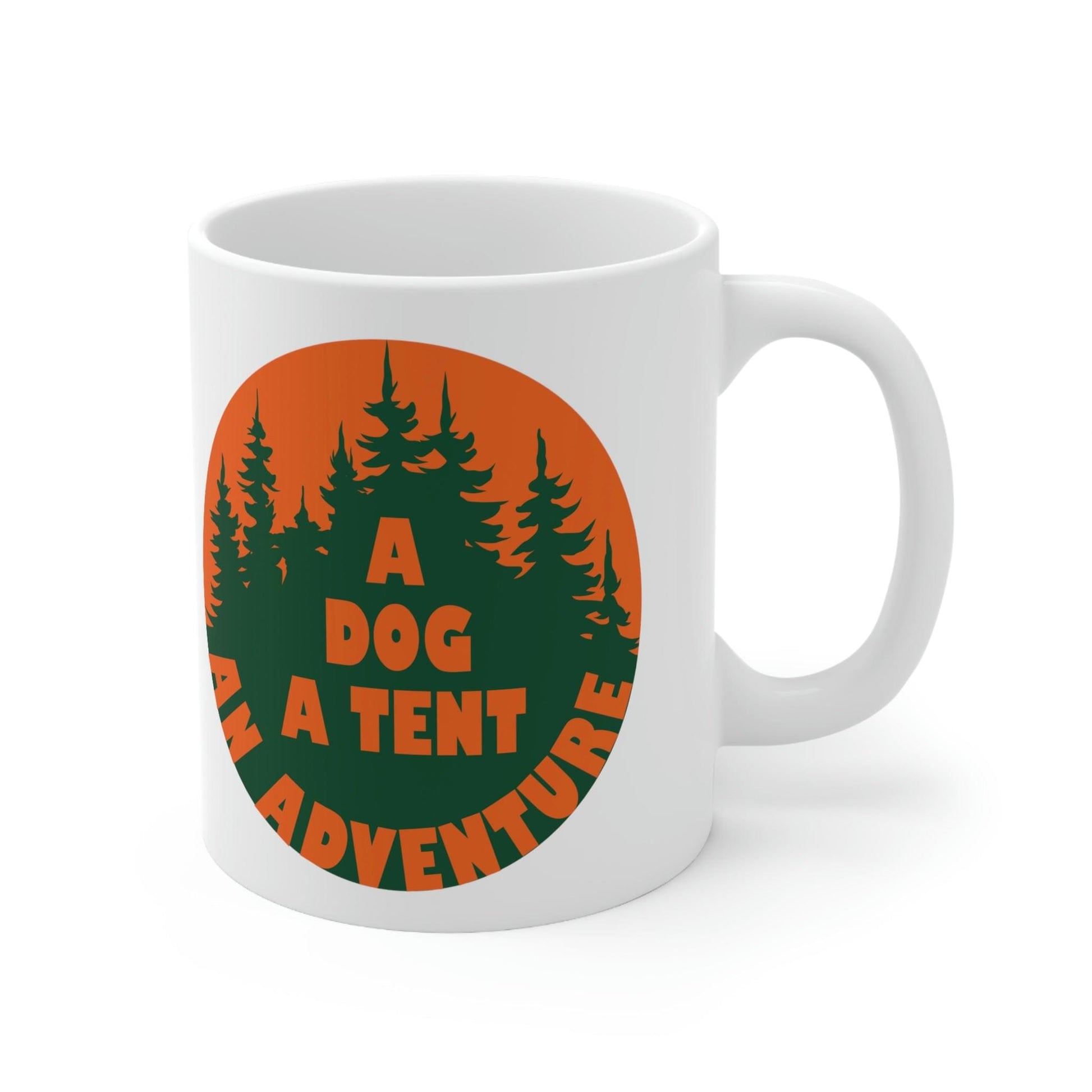 A Dog A Tent an Adventure Time Camping Life Ceramic Mug 11oz Ichaku [Perfect Gifts Selection]