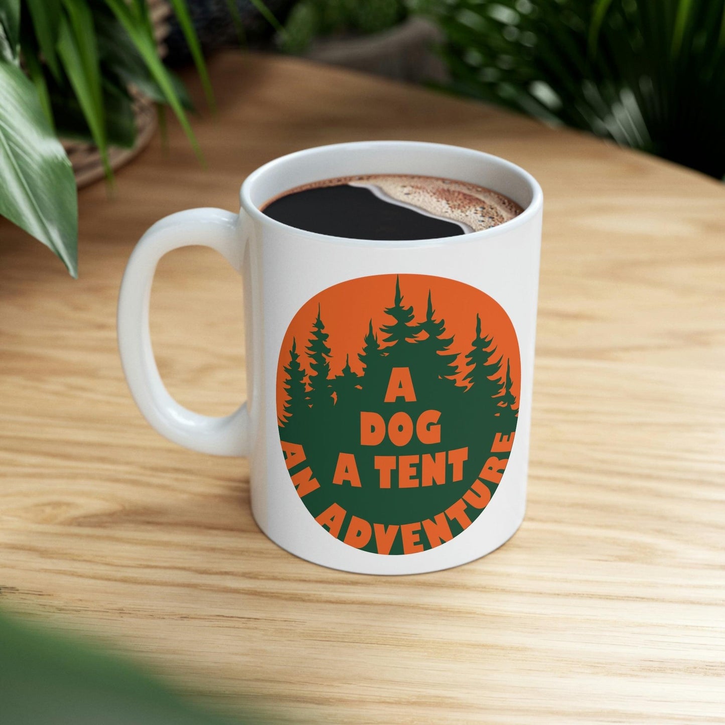 A Dog A Tent an Adventure Time Camping Life Ceramic Mug 11oz Ichaku [Perfect Gifts Selection]