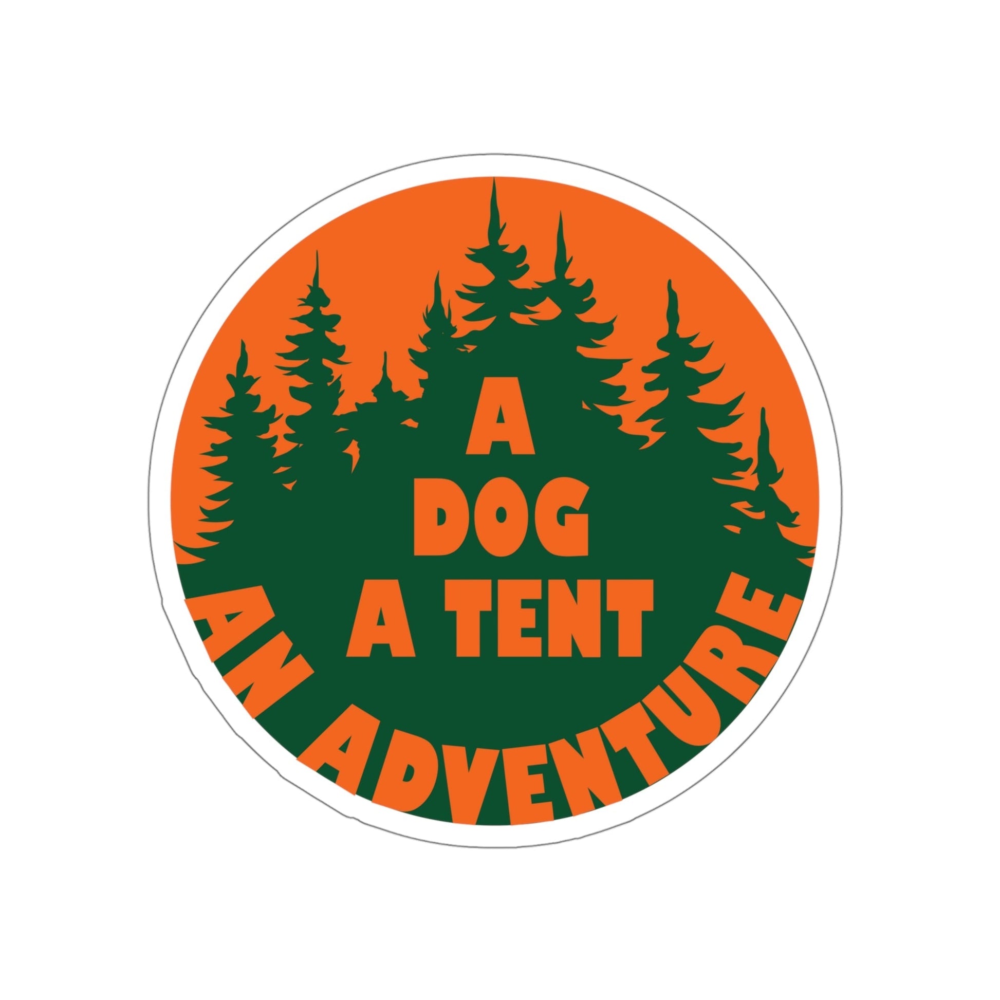 A Dog A Tent an Adventure Time Camping Life Die-Cut Sticker Ichaku [Perfect Gifts Selection]