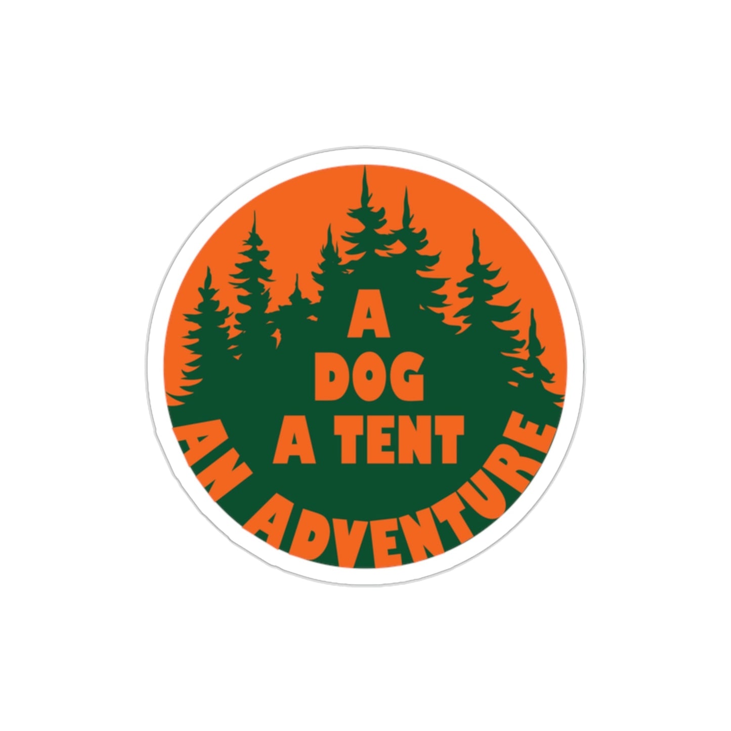 A Dog A Tent an Adventure Time Camping Life Die-Cut Sticker Ichaku [Perfect Gifts Selection]