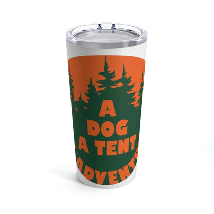 A Dog A Tent an Adventure Time Camping Life Stainless Steel Hot or Cold Vacuum Tumbler 20oz Ichaku [Perfect Gifts Selection]