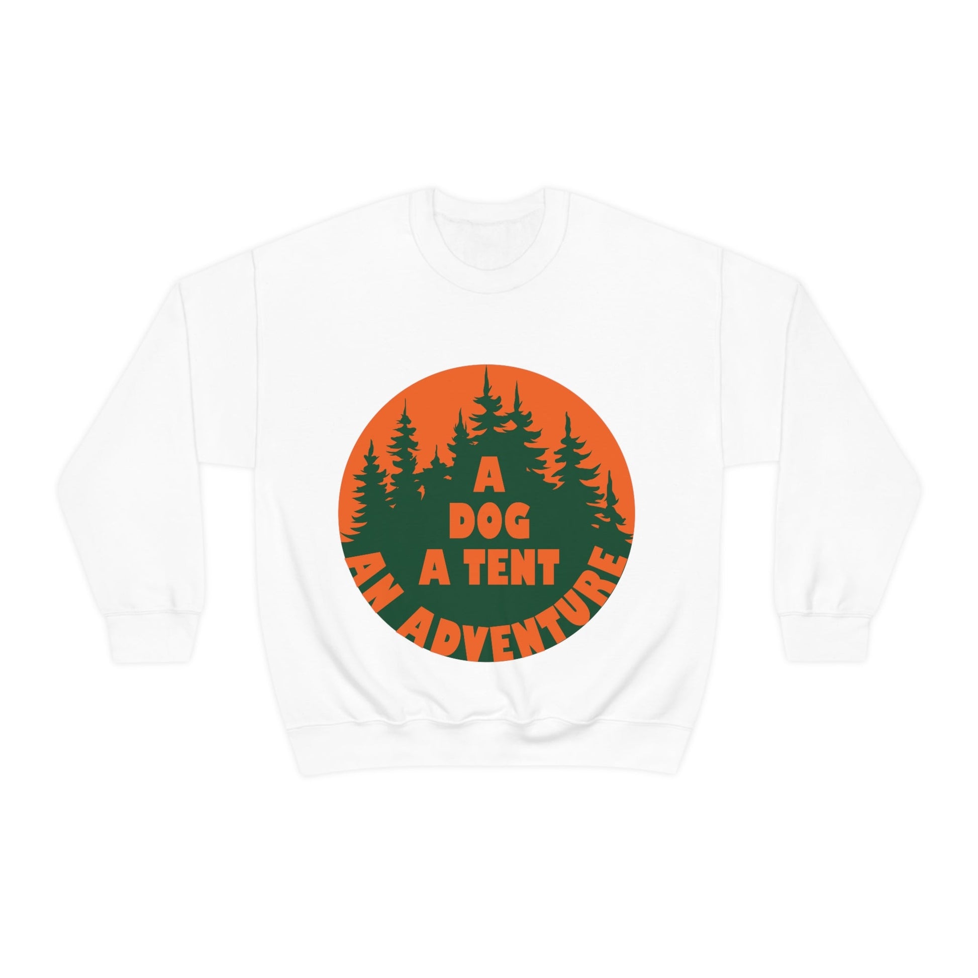 A Dog A Tent an Adventure Time Camping Life Unisex Heavy Blend™ Crewneck Sweatshirt Ichaku [Perfect Gifts Selection]