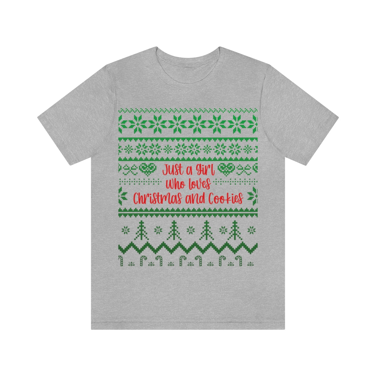 A Girl Who Loves Christmas And Cookies Happy New Year Quotes Unisex Jersey Short Sleeve T-Shirt Ichaku [Perfect Gifts Selection]