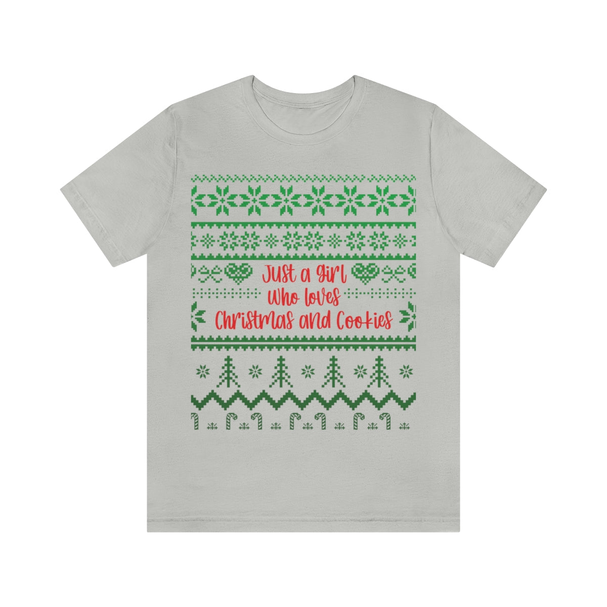 A Girl Who Loves Christmas And Cookies Happy New Year Quotes Unisex Jersey Short Sleeve T-Shirt Ichaku [Perfect Gifts Selection]