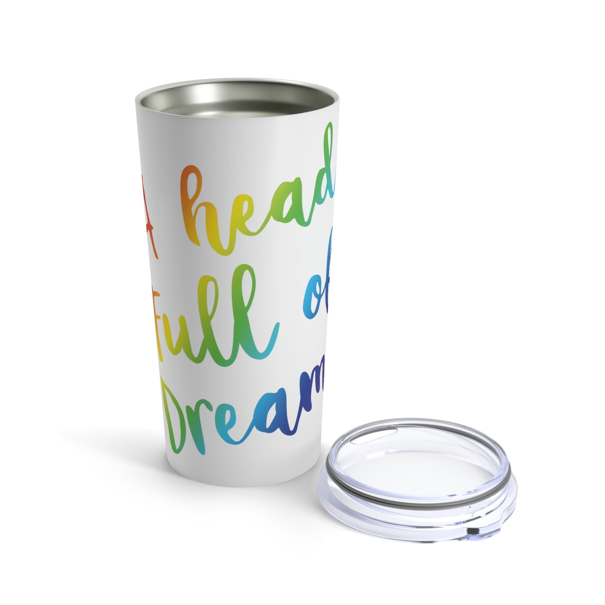 A head full of dreams Motivation Inspirational Slogan LGBT Stainless Steel Hot or Cold Vacuum Tumbler 20oz Ichaku [Perfect Gifts Selection]