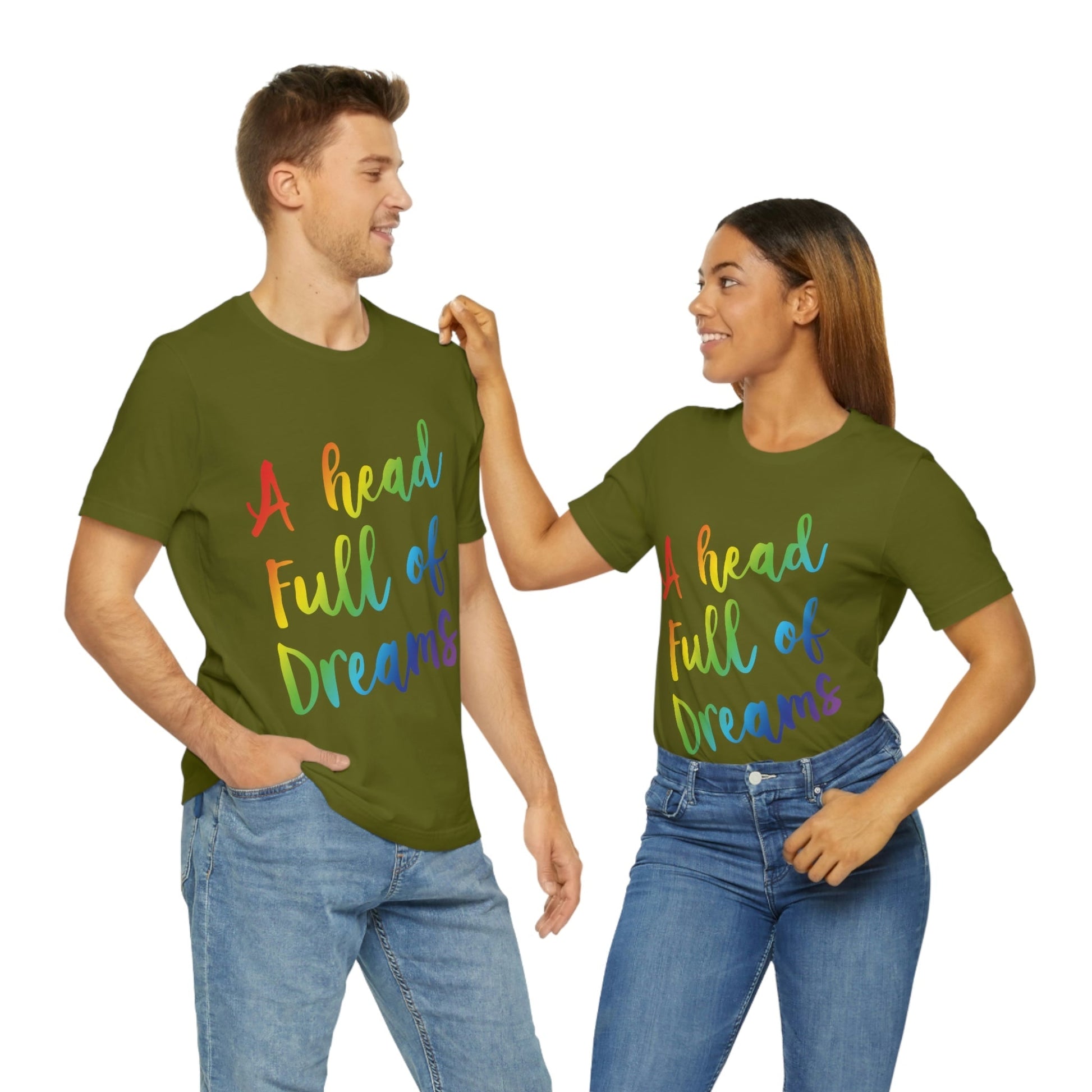 A head full of dreams Motivation Inspirational Slogan LGBT Unisex Jersey Short Sleeve T-Shirt Ichaku [Perfect Gifts Selection]