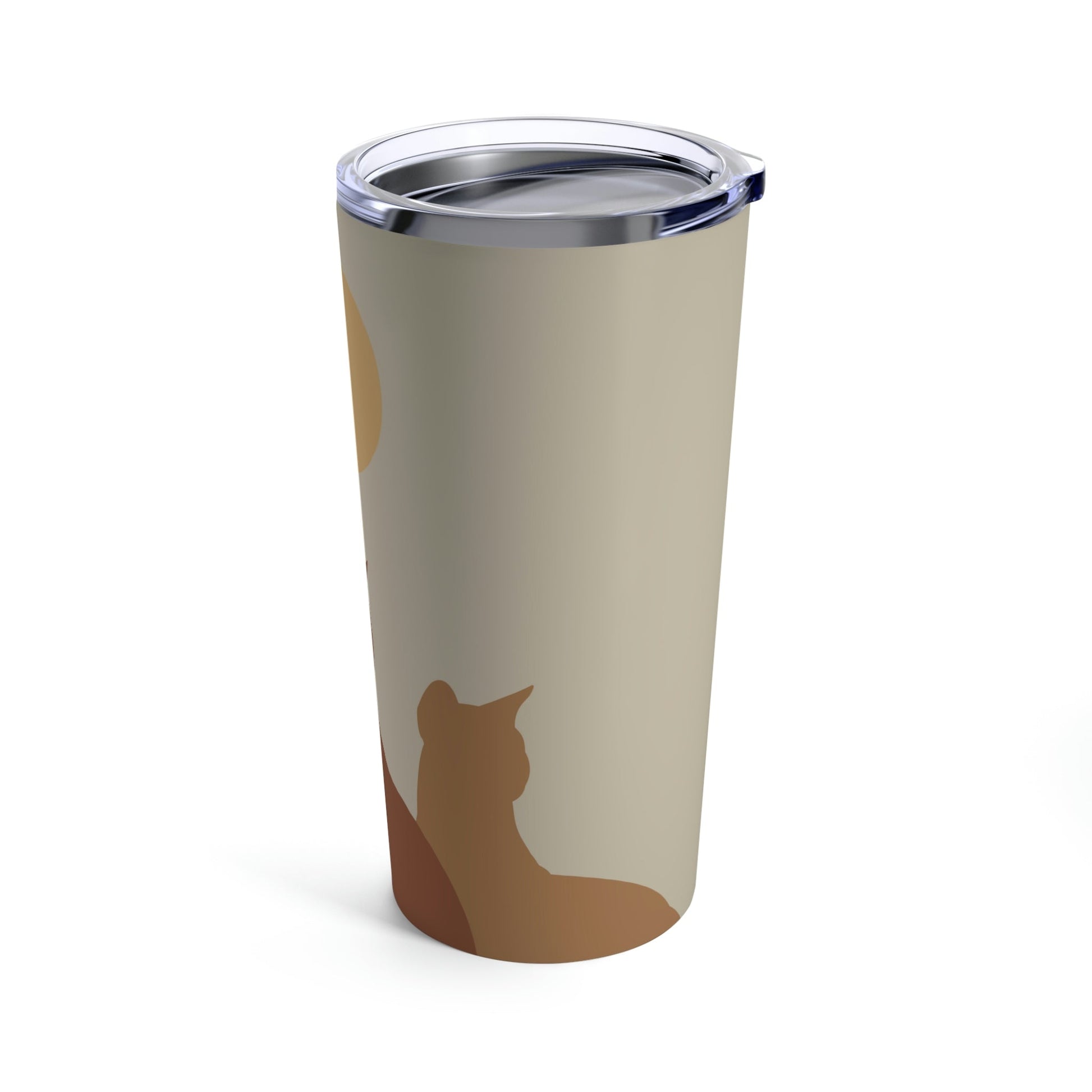 Abstract Boho Cats Relaxed Aesthetic Beige Minimalist Art Stainless Steel Hot or Cold Vacuum Tumbler 20oz Ichaku [Perfect Gifts Selection]