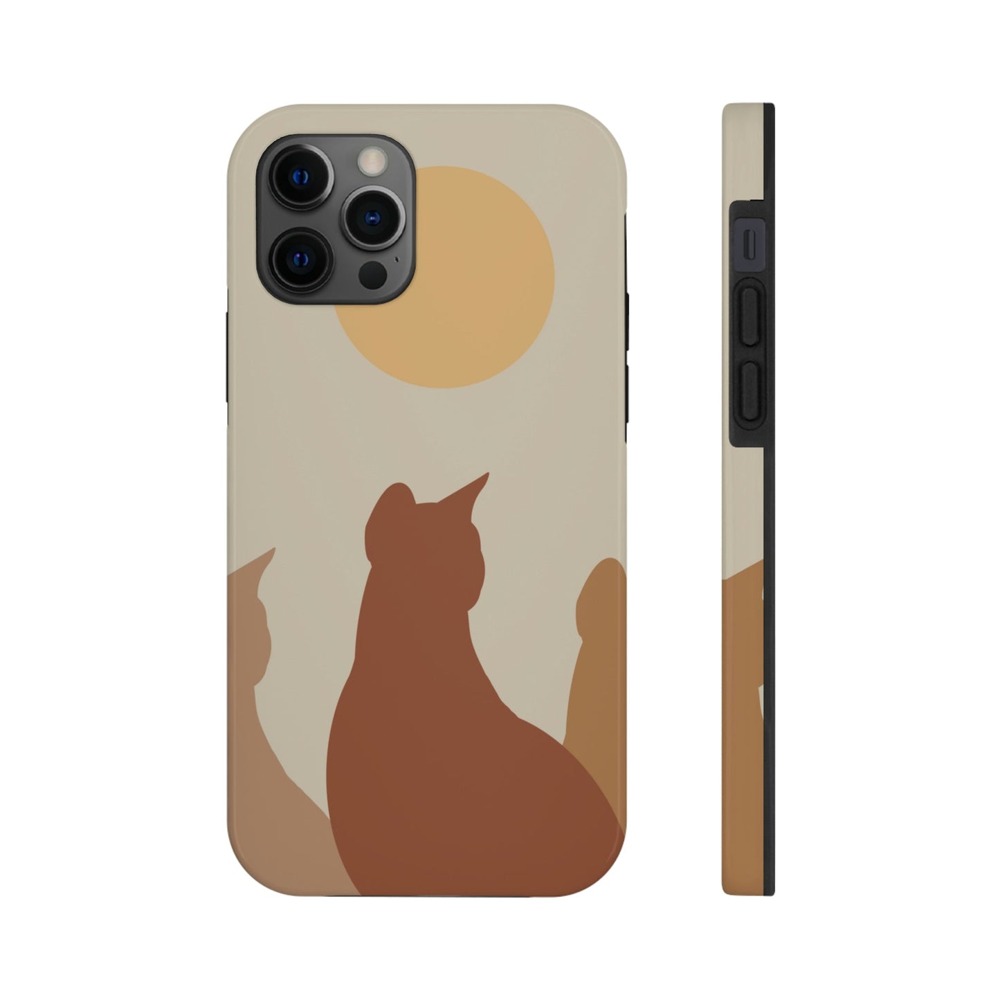 Abstract Boho Cats Relaxed Aesthetic Beige Minimalist Art Tough Phone Cases Case-Mate Ichaku [Perfect Gifts Selection]