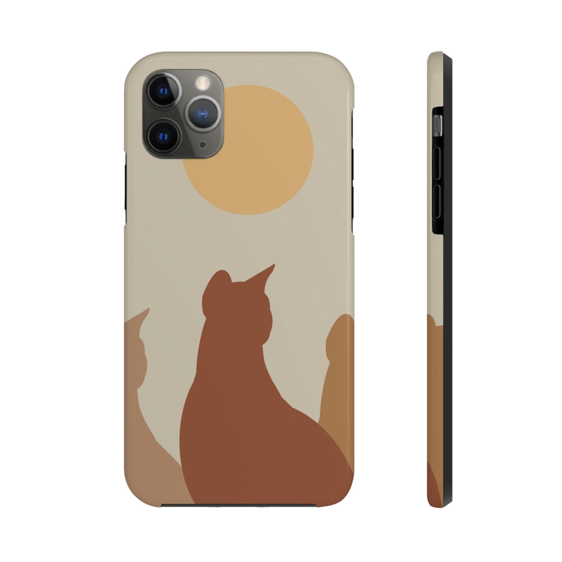 Abstract Boho Cats Relaxed Aesthetic Beige Minimalist Art Tough Phone Cases Case-Mate Ichaku [Perfect Gifts Selection]