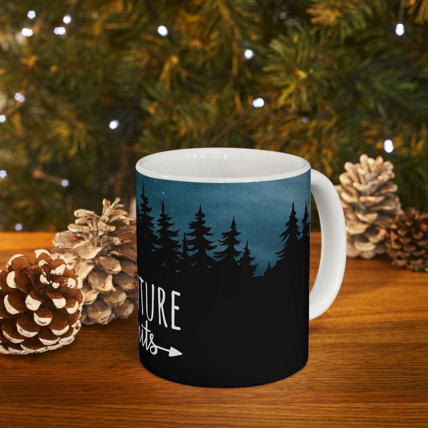 Adventure Awaits Art Vacation Landscape Explore Ceramic Mug 11oz Ichaku [Perfect Gifts Selection]