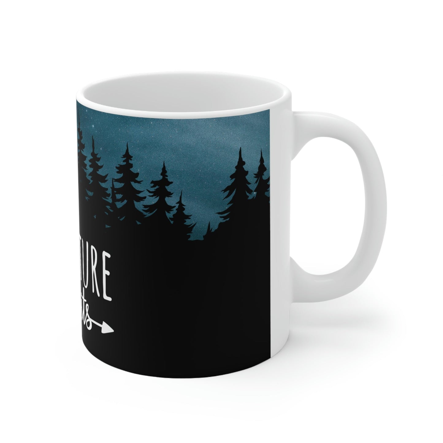 Adventure Awaits Art Vacation Landscape Explore Ceramic Mug 11oz Ichaku [Perfect Gifts Selection]