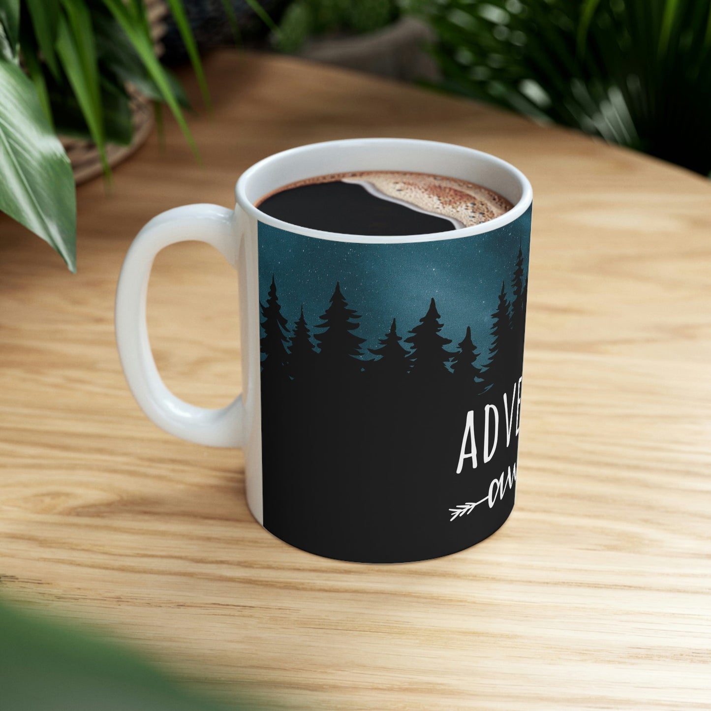 Adventure Awaits Art Vacation Landscape Explore Ceramic Mug 11oz Ichaku [Perfect Gifts Selection]