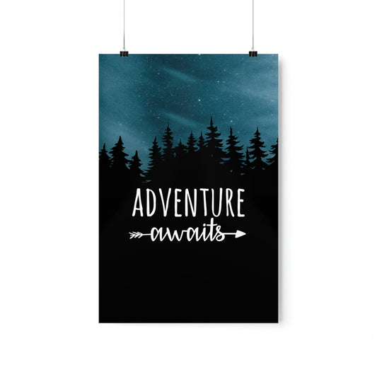 Adventure Awaits Art Vacation Landscape Explore Premium Matte Vertical Posters Ichaku [Perfect Gifts Selection]