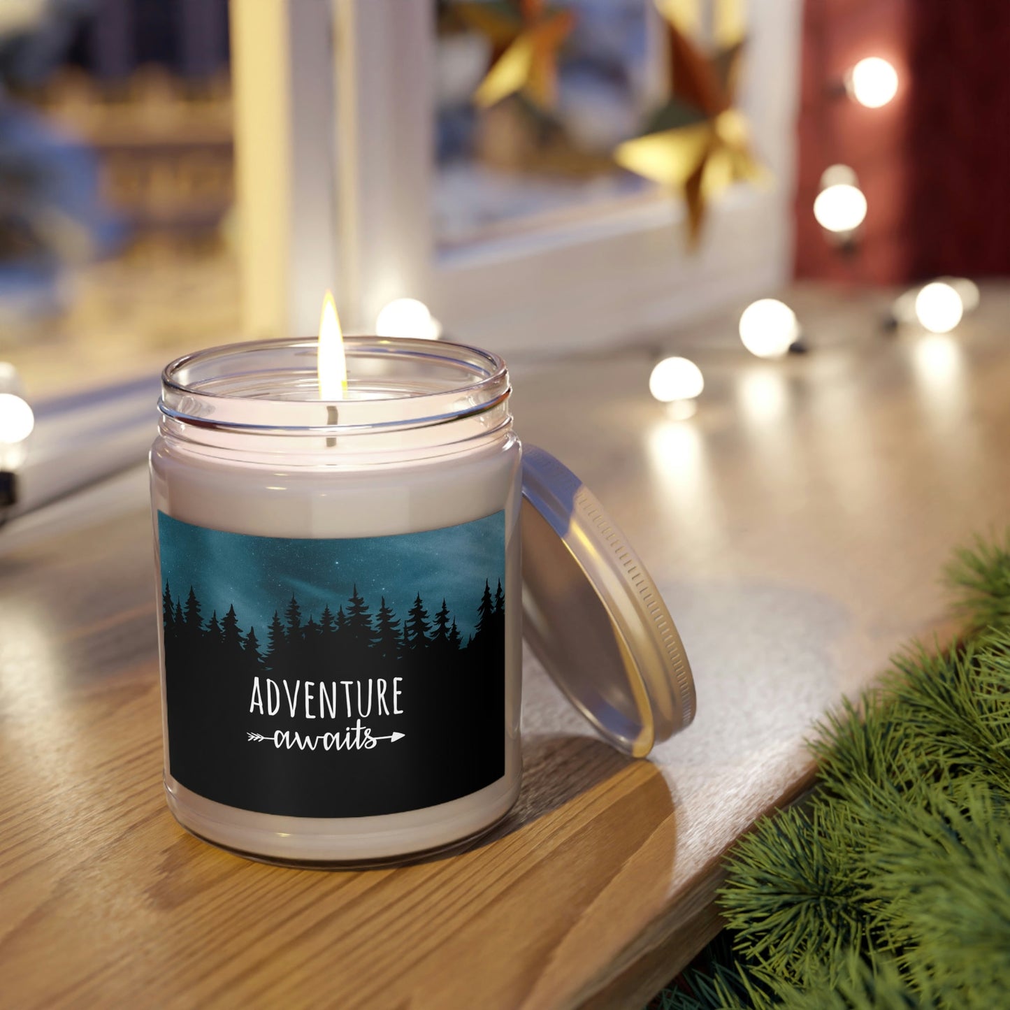 Adventure Awaits Art Vacation Landscape Explore Scented Candle Up to 60h Soy Wax 9oz Ichaku [Perfect Gifts Selection]