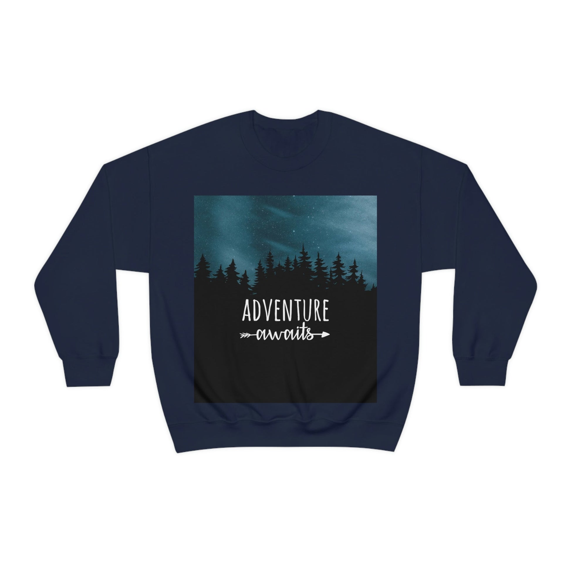 Adventure Awaits Art Vacation Landscape Explore Unisex Heavy Blend™ Crewneck Sweatshirt Ichaku [Perfect Gifts Selection]